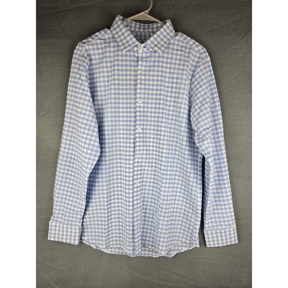 Mizzen+Main Light Blue and White Gingham Button-Down Shirt